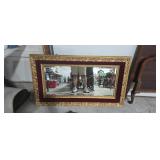 Ornate gold velvet beveled mirror 30 X 48 q