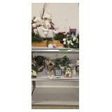 Decorative bird houses snowmen etc