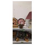 Table lamp wooden magazine rack decorative