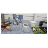 Vintage lamps outdoor items silverware etc