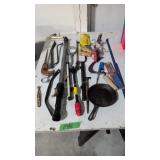 Lot of tools and frying pan