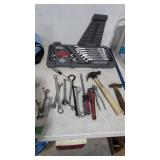 Tools small cooler small vacuum under table