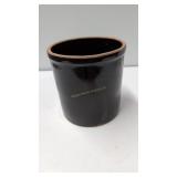 Antique redware crock 7.75 diameter by 8 in tall