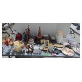 Lot of Christmas decorative items and plates