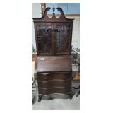 Mahogany ball and claw foot secretary desk with