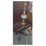 Mahogany stand with lamp