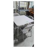 Vintage card table with four matching folding