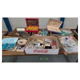 Showcase lot of vintage costume jewelry