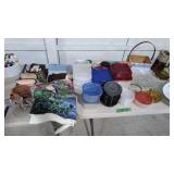 Storage containers eyeglasses gloves dishes as