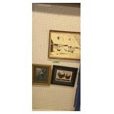 Three framed prints