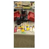 Router, polisher, paint brushes