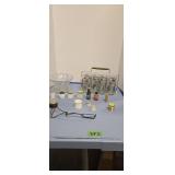 MCM glass holders advertising bottles etc