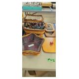 Three longaberger baskets with extra lids