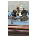 Cast iron bank with toys etc