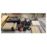 Vintage game consoles and controllers