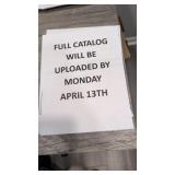 Full catalog will be uploaded by Monday April 13th