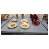 Fruit plates Ruby glassware vintage urinals