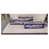 3 Hess trucks as shown