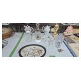 Antique chocolate pot set oil lamp Angel figures