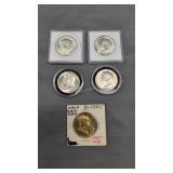Four 1964 Kennedy Half Dollars Silver And