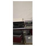 Record player VHS player wooden shelf