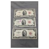 3-$2 Red seal notes