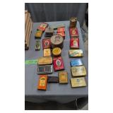 Lot of antique advertising tins
