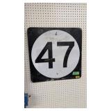 Metal roadside sign number 47- 24 x24