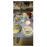 Plates teapot glassware