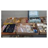 Showcase lot of vintage costume jewelry