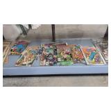 Bottom shelf lot of vintage comic books