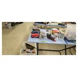 Vintage trains houses toys as shown