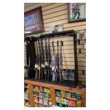 Two metal locking gun rack each 37 in wide