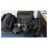 Cameras Nikon d3400 and Nikon mf12 with lenses