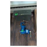 Metal ammo box and bench vise