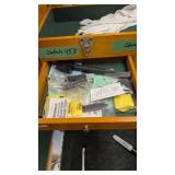 Contents of wooden toolbox jigs punches m