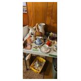 Wash bowl and picture sets carnival glass bowl