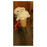 Small wooden stole cookie jar stuffed animals