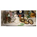 Miniature tea set, small frames, bear, etc