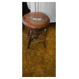 Antique ball and claw foot piano stool