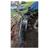 Yamaha V-Star motorcycle showing 15334 MI not