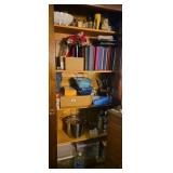 Contents of closet, aluminum stock, pan, photo