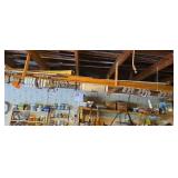 Lot of c-clamps hanging up in garage