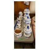 Vintage Blue Onion, kitchen, canister set, etc