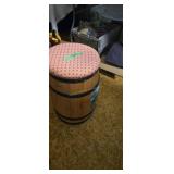 Paint decorated wooden keg