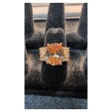14 Karat Gold Citronine Ring 8.7 G Size 7 3/4