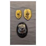 Three Vintage Concealed Weapons Badges And
