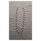 Green And White Pearl Necklace 18 In Long As