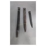 Three military scabbards as shown 10 in 15-in a