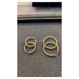 Two pair 14 karat gold earrings 6.9 g